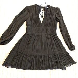 Zara Deep V-neck Short Black Dress size Small